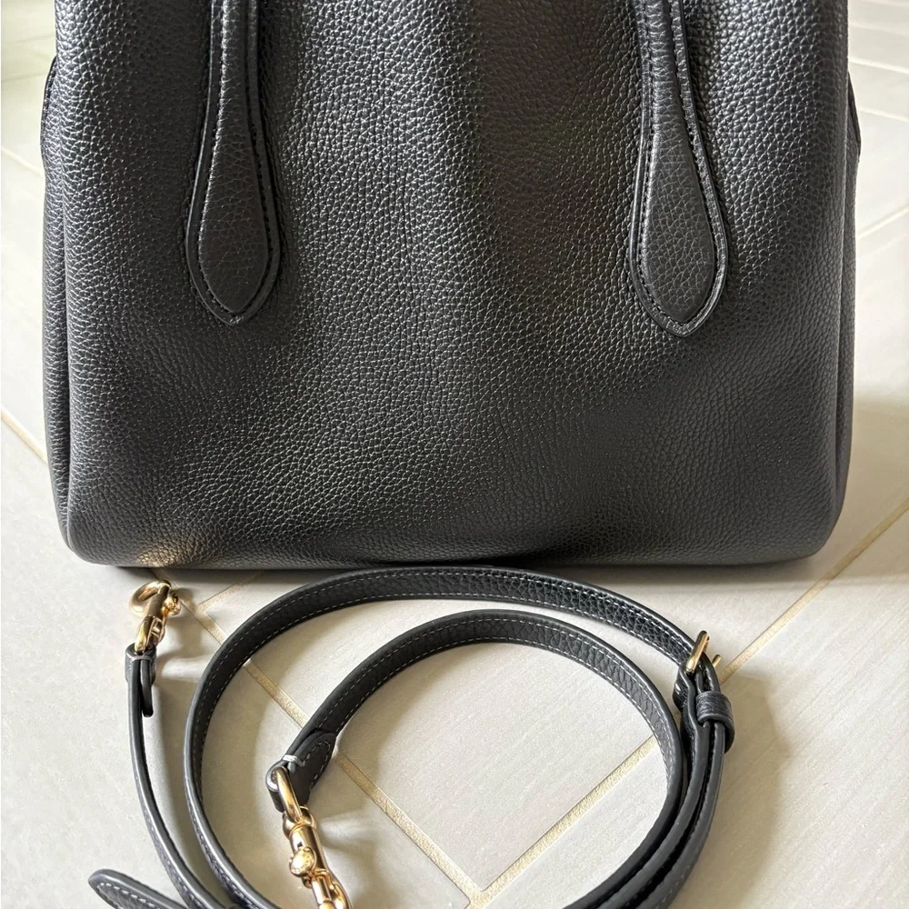 COACH Lora Carryall 30 Pebbled Black Leather Bag with Turlock, like new - Picture 5 of 11